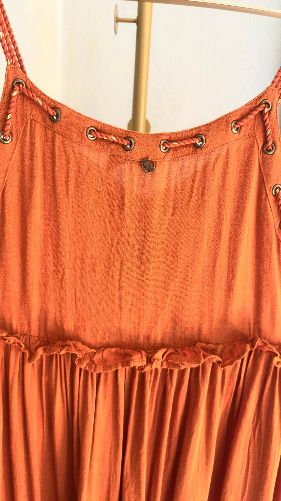 Lindo Vestido Terracota Bordado Estilo Boho Chic Kaporal • M • TN276 – photo 5